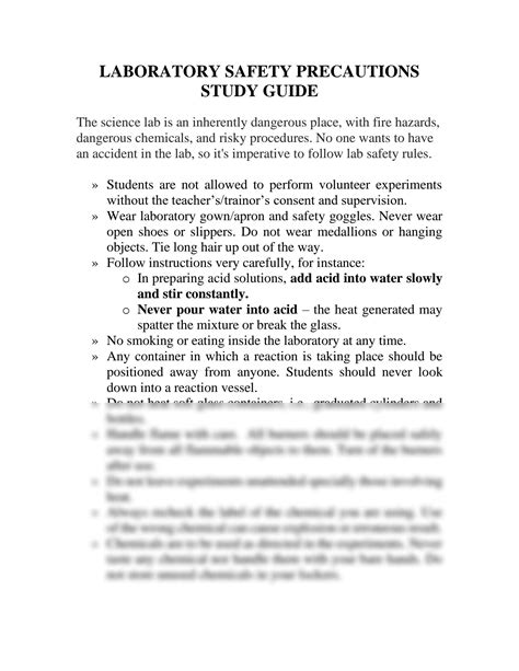 Image result for Lab Safety Precautions