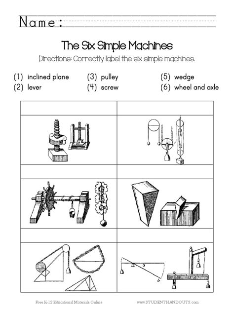Image result for Simple Machines Worksheet