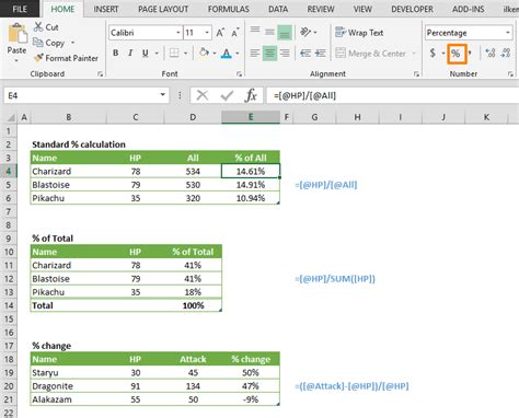 Image result for Percentage in Excel Spreadsheet
