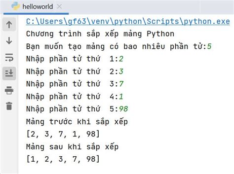 Input 1 Mang Trong Python માટે ઇમેજ પરિણામ