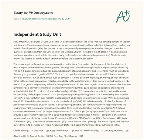 Image result for Independent Study Result Example