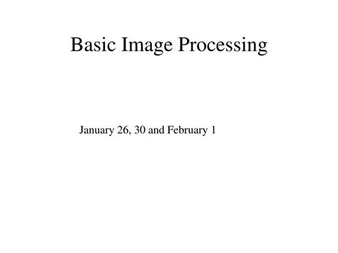 Basic Image Processing に対する画像結果