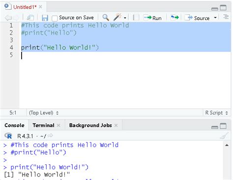 Toradh íomhá ar r hello world