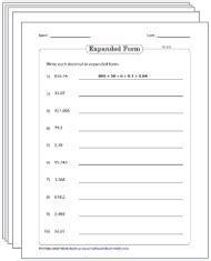 Toradh íomhá ar Decimal Place Value Chart Expanded Form