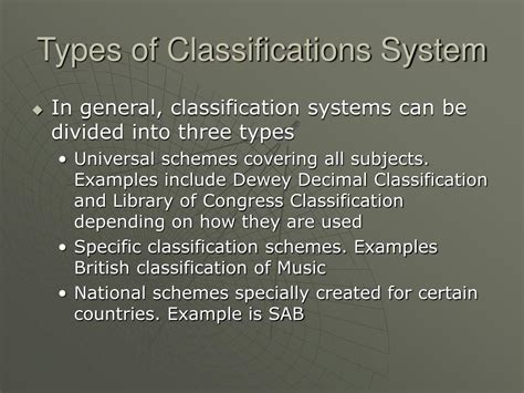 Image result for Types of Classification Scheme in Library