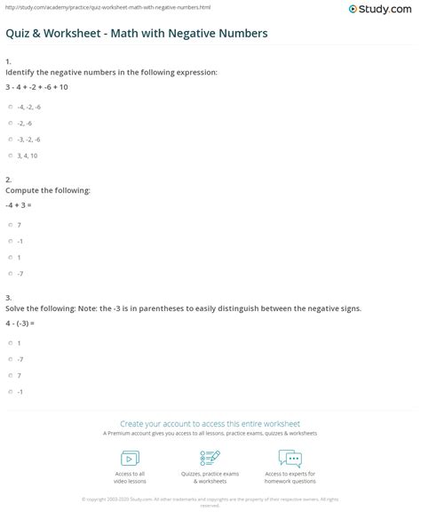 Image result for Form 1 Worksheet On Negative Numbers