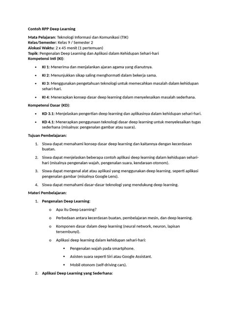 Contoh Pembelajaran Deep Learning に対する画像結果