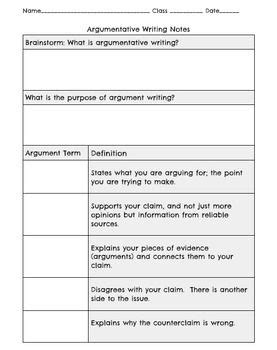 Image result for Argumentative Writing Notes