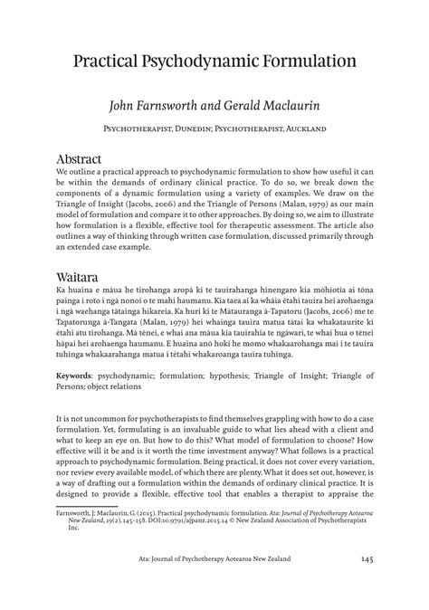 Image result for Psychodynamic Formulation Example