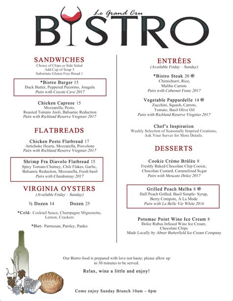 Image result for Bistro Restaurant Menu