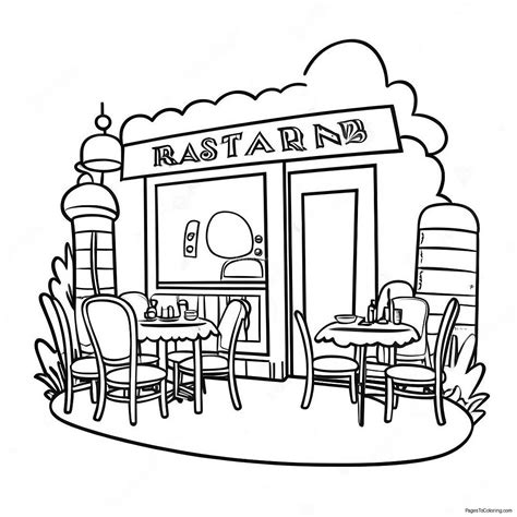 Toradh íomhá ar Restaurant Coloring Pages Printable