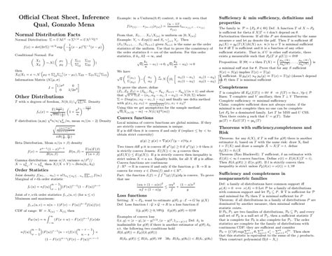 Image result for Statistical Inference Cheat Sheet
