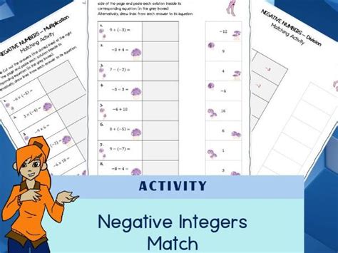 Image result for Cut and Paste Negative Numbers Worksheet