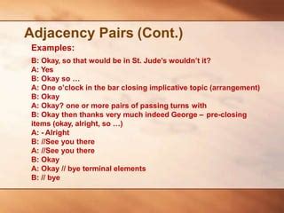 Image result for Adjacency Pairs Examples