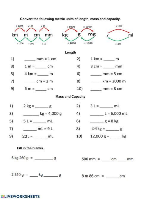 Length Convertion Worksheet に対する画像結果