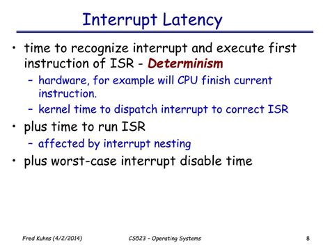Interrupt Latency に対する画像結果