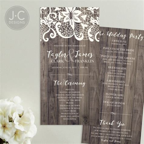 Image result for DIY Rustic Wedding Programs