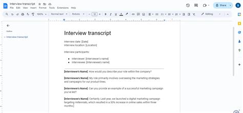 Toradh íomhá ar Research Interview Transcript Example