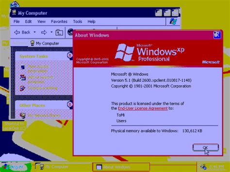 Toradh íomhá ar Windows XP 16-Bit