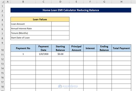 Image result for Reducing Balance Method Formula for EMI