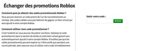 Comment Activer Un Code Promo Roblox PC に対する画像結果