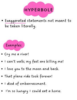 Free Printable Hyperbole Anchor Chart 2nd Grade に対する画像結果