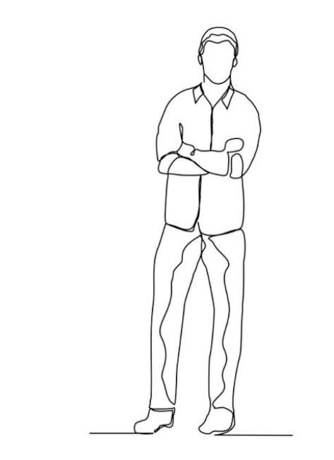 Contour Line Drawing Man Standing に対する画像結果