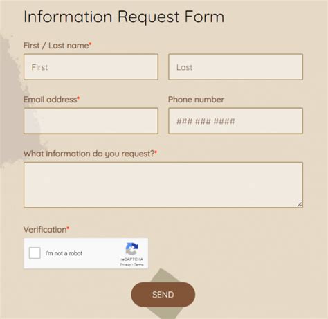 Image result for Example Web Information Request Form
