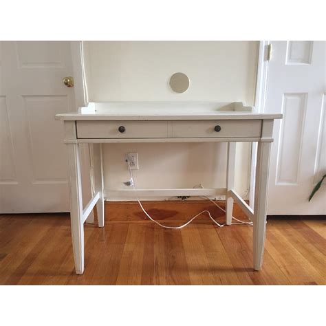 White Solid Wood Desk - AptDeco