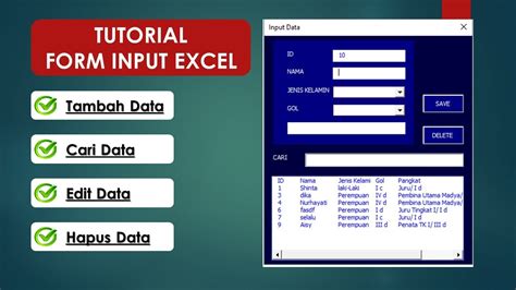 Tampilan Form Input Data Excel に対する画像結果