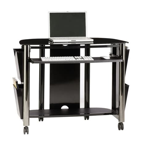 Sauder Chroma Black Chrome/Black Glass Computer Desk at Lowes.com