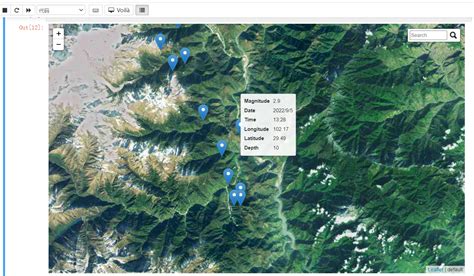 Folium Python Density に対する画像結果