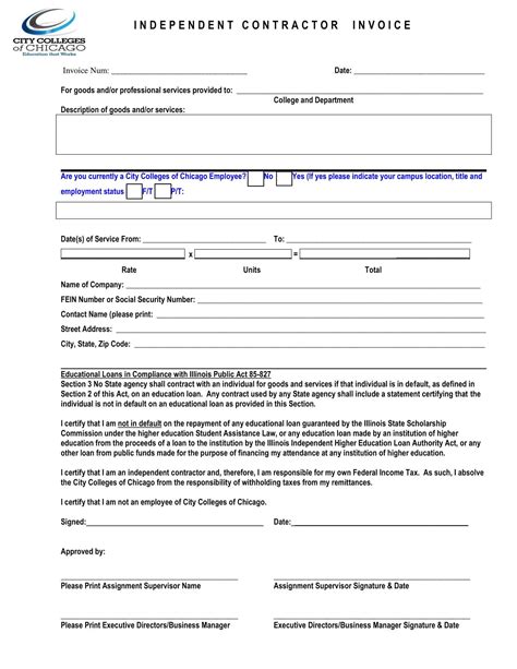 Image result for Printable Contractor Invoice