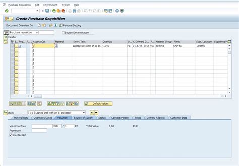 Step 5 Create Purchase Requisition SAP に対する画像結果