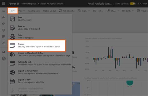 Image result for Power BI Get Embed Code