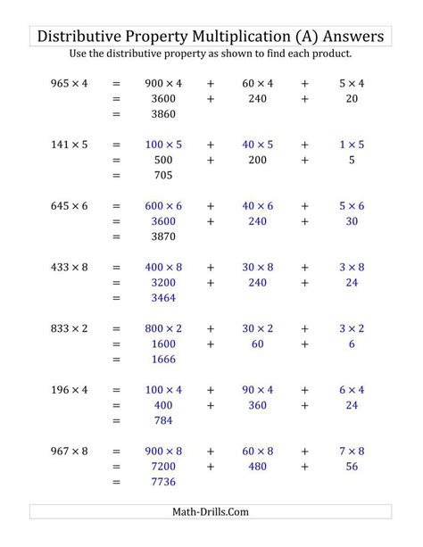 Toradh íomhá ar Multiplication Properties Worksheet Grade 3