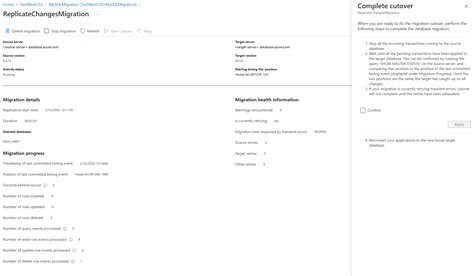 Data in Replication Azure MySQL に対する画像結果