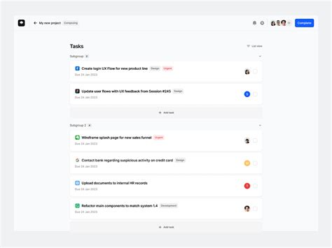 Image result for Outstanding Task List UI