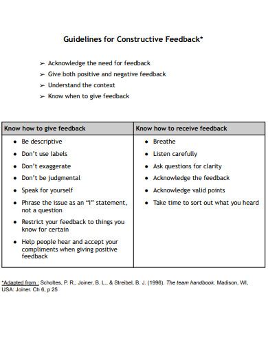 Image result for How to Write Constructive Feedback Examples