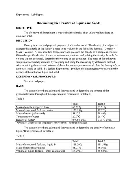 Image result for Density Lab Report