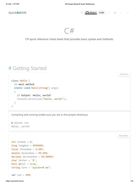 Image result for Programming Cheat Sheet C#
