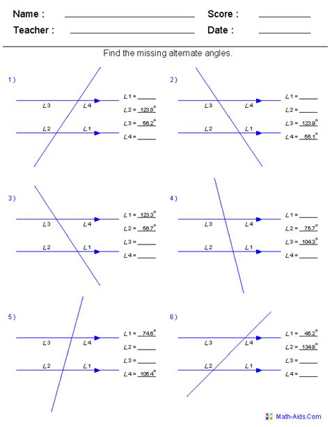 Image result for Math Angles Worksheet