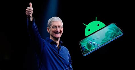 Afbeeldingsresultaten voor Tim Cook Holding a Android