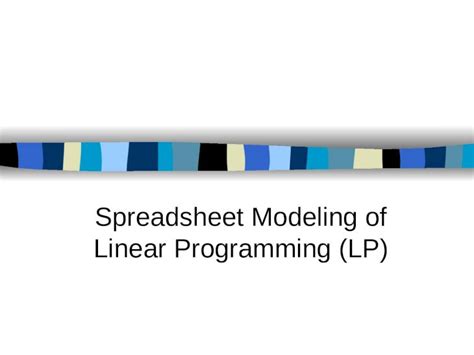 Image result for Linear Programming Spreadsheet Model