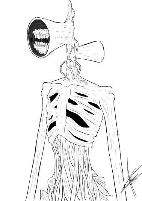 Toradh íomhá ar Siren Head Coloring Pages