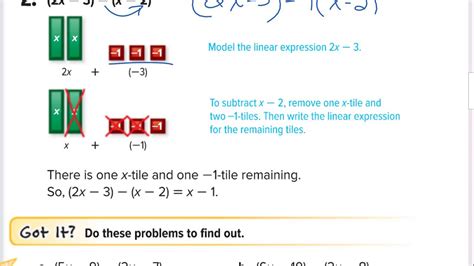 Lesson 7 Homework Practice Subract Linear Expression に対する画像結果