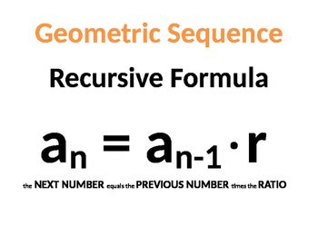 Image result for Geometric Recursive Formula