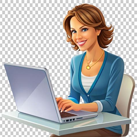 Toradh íomhá ar Computer Working Transparent Clip