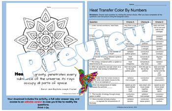 Image result for Heat Transfer Color by Number Answer Key