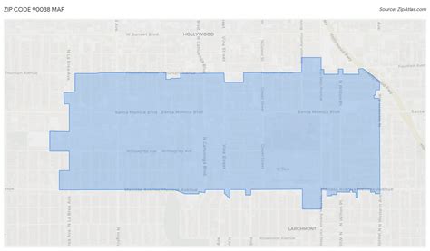 90038 Zip Code Map に対する画像結果
